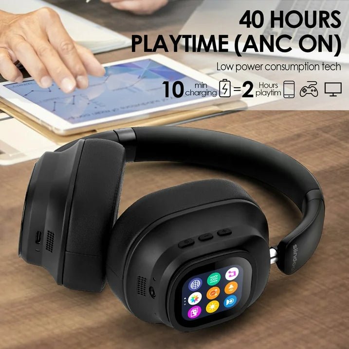 BeatLens Wave Pro Hybrid – Wireless Headphones with LED Smart Touch & Active Noise Cancellation - Beatlens